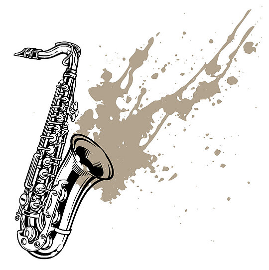 Zeichnung eines Saxophones